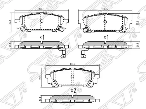 Тормозные колодки дисковые SAT ST-26696-FE040