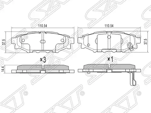Тормозные колодки дисковые SAT ST-26696-AG030