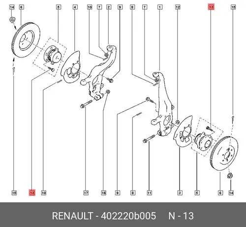 Шпилька колеса R51M 402220B005 RENAULT