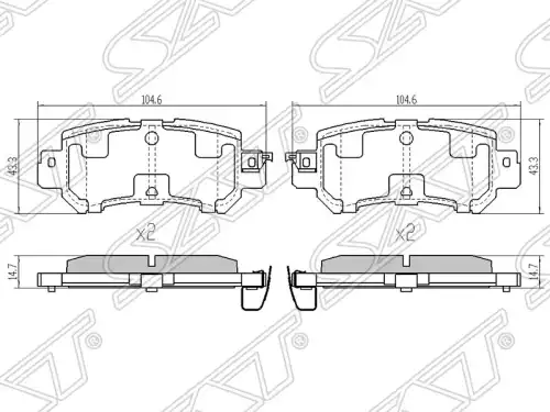 Тормозные колодки дисковые SAT STK0Y12648Z