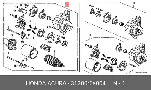 Стартер HONDA 31200R0A004