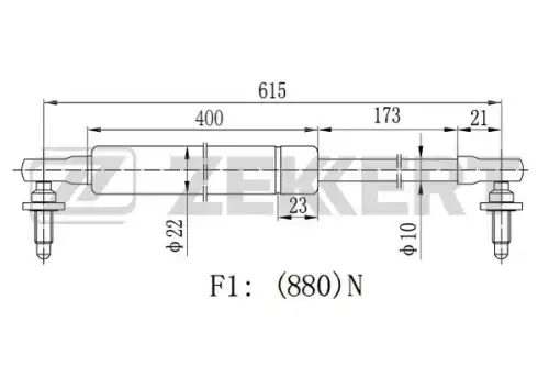 Амортизатор (упор) багажника ZEKKERT GF1700