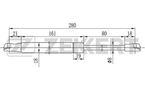 Амортизатор (упор) багажника ZEKKERT GF1609