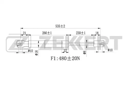 Амортизатор (упор) багажника ZEKKERT GF1583