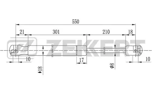 Амортизатор (упор) багажника ZEKKERT GF2070