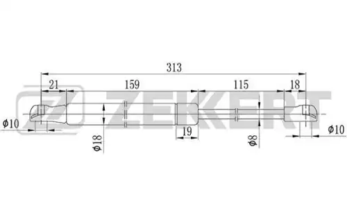Амортизатор капота ZEKKERT GF1815