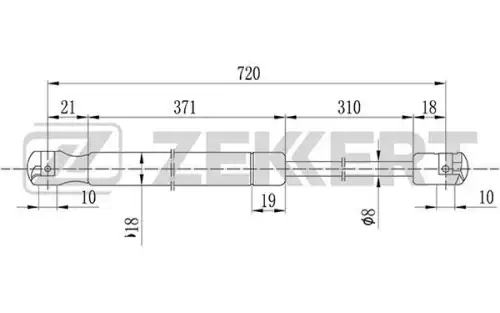 Амортизатор капота ZEKKERT GF1768