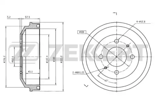 Тормозной барабан ZEKKERT BS5421