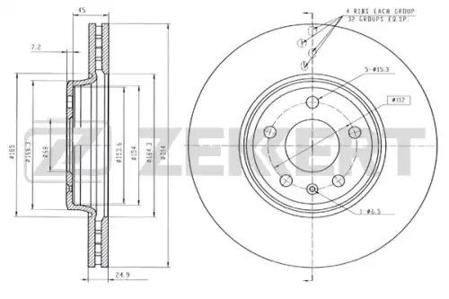 Тормозной диск ZEKKERT BS5867