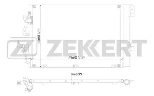 Радиатор кондиционера (конденсатор) ZEKKERT MK3016