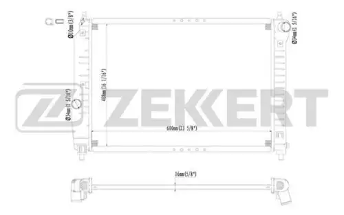Радиатор системы охлаждения двигателя ZEKKERT MK1201