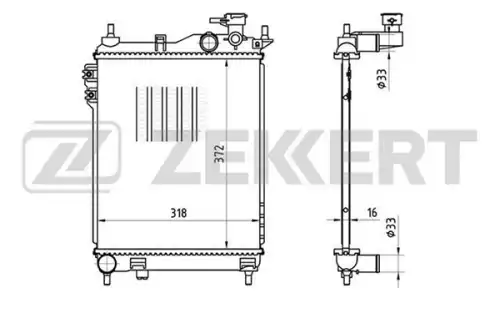 Радиатор системы охлаждения двигателя ZEKKERT MK1174