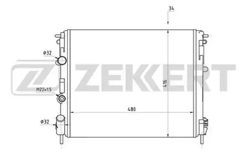 Радиатор системы охлаждения двигателя ZEKKERT MK1042