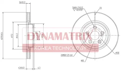 Тормозной диск DYNAMAX DBD1315 вентилируемый , передняя ось