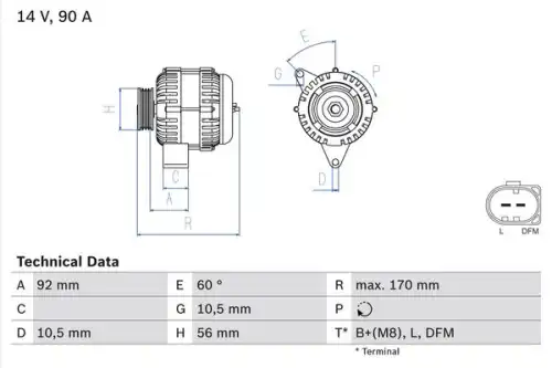 Генератор BOSCH 0 986 042 730