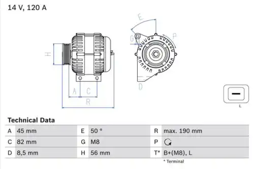 Генератор BOSCH 0 986 041 740