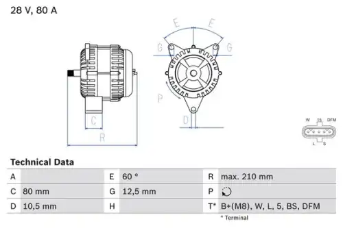 Генератор BOSCH 0 986 046 560