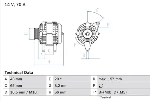 Генератор BOSCH 0 986 038 740