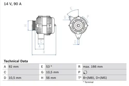 Генератор BOSCH 0 986 039 860