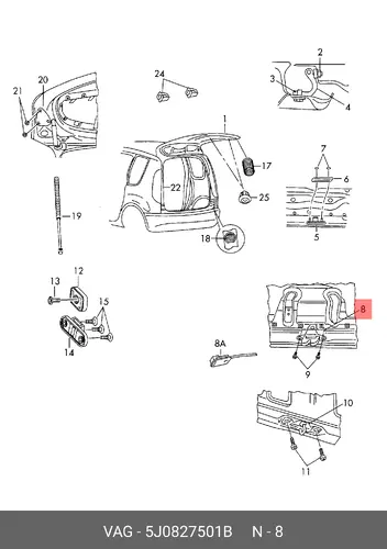 ЗАМОК 5J0827501B VAG