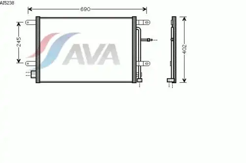 Радиатор кондиционера (конденсатор) AVA AI5238