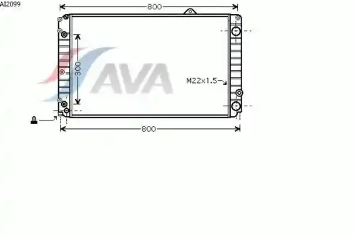 Радиатор системы охлаждения двигателя AVA AI2099