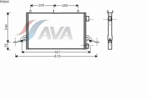 Радиатор кондиционера (конденсатор) AVA FD5242