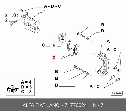 Тормозные колодки дисковые ALFA ROMEO 71770024