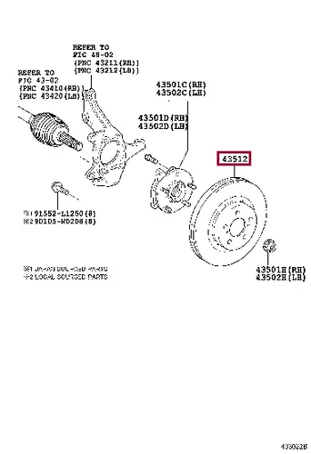 Тормозной диск TOYOTA / LEXUS 43512-02330