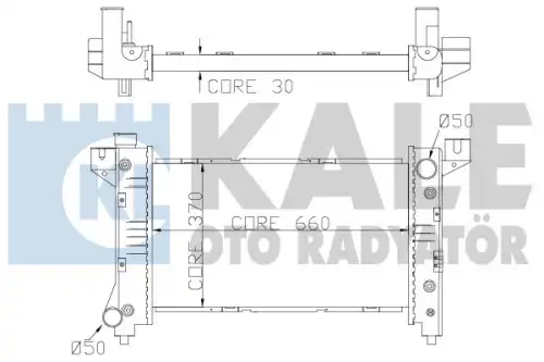 Радиатор системы охлаждения двигателя KALE 355700