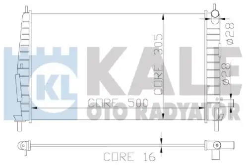 Радиатор системы охлаждения двигателя KALE 341920