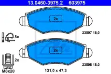 Тормозные колодки дисковые ATE 13.0460-3975.2