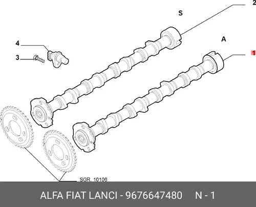 Распредвал FIAT 9676647480