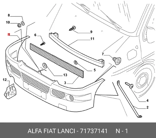 Бампер передний 71737141 ALFA ROMEO