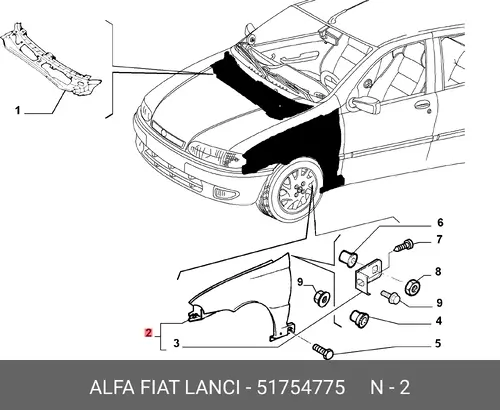 Крыло ALFA ROMEO 51754775