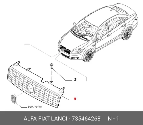 Решетка радиатора ALFA ROMEO 735464268