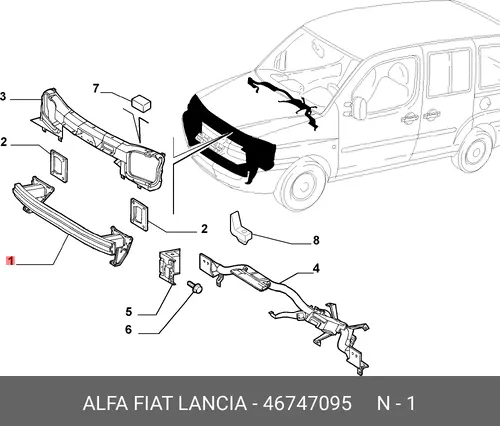 Усилитель бампера ALFA ROMEO 46747095