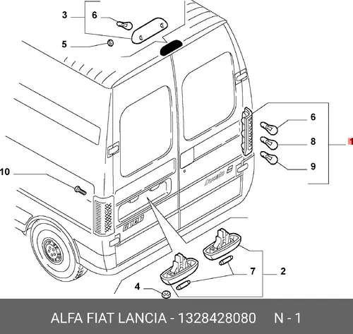 Фонарь габаритный ALFA ROMEO 1328428080