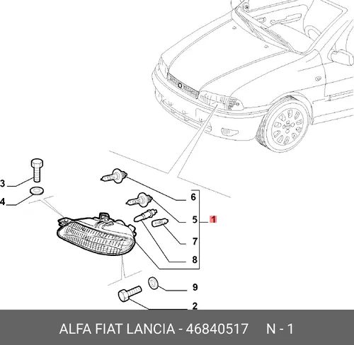 Фара противотуманная ALFA ROMEO 46840517