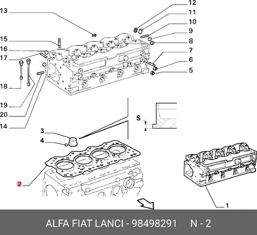 Прокладка ГБЦ LANCIA 98498291