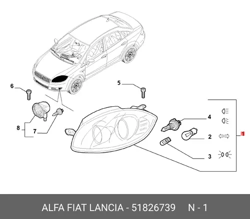 Фара LANCIA 51826739