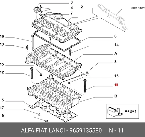 Прокладка ГБЦ LANCIA 9659135580