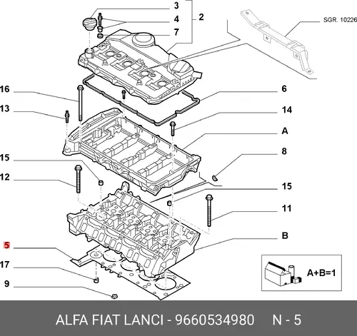 Прокладка ГБЦ LANCIA 9660534980
