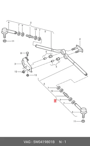 Рулевая тяга VAG 5W0419801B