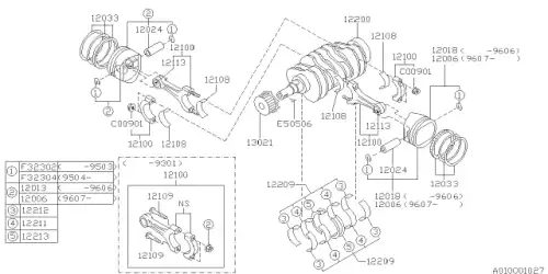 Вкладыш коренной 12212-AA080 SUBARU