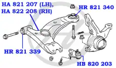 Рычаг подвески HANSE HA 822 208