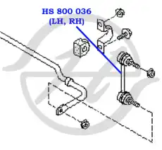 Тяга стабилизатора задней подвески HS 800 035 HANSE