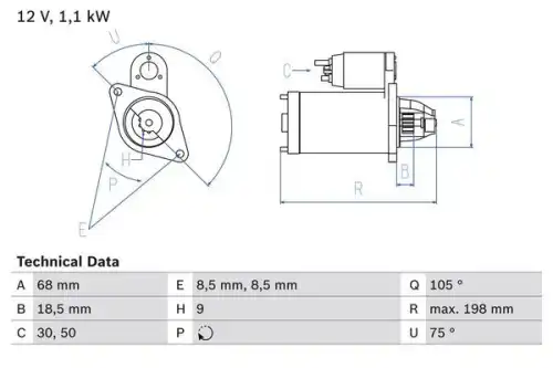 Стартер BOSCH 0 986 026 120