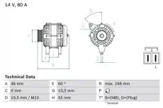 Генератор BOSCH 0 986 084 210