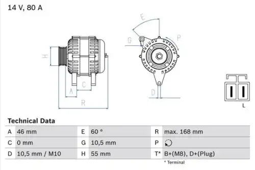 Генератор BOSCH 0 986 084 210